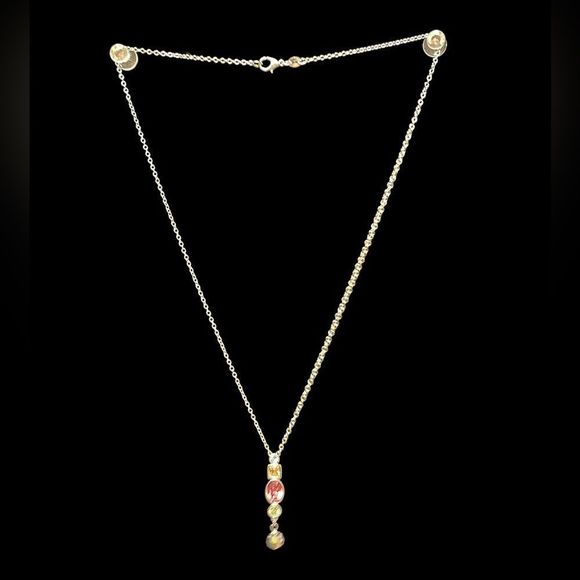 Swarovski Elements Silver Necklace with Colorful Pendant - Picture 3 of 4